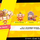 The bright yellow main menu from Super Monkey Ball Banana Mania.
